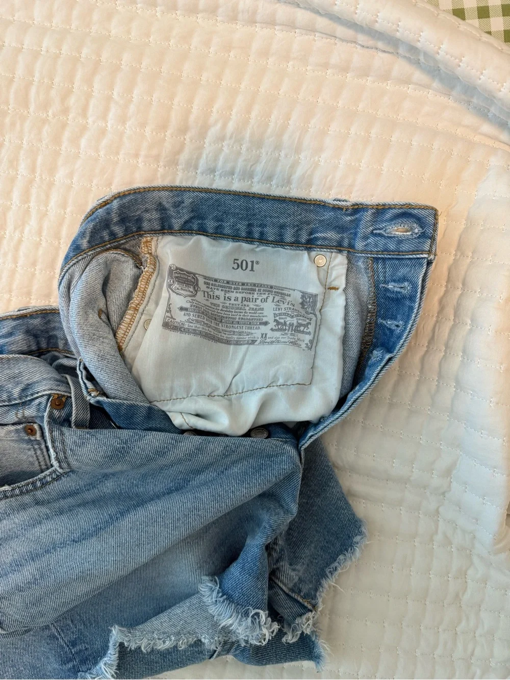 Levi's 501 Light Blue High-Rise Cutoff Denim Shorts